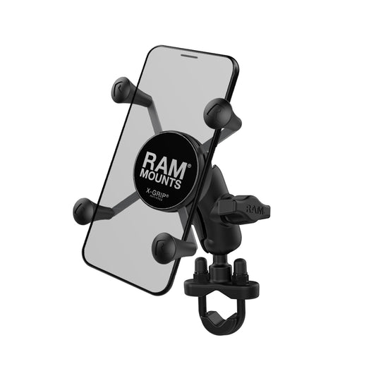 RAM X-Grip Phone Mount with Handlebar U-Bolt Base - Short Arm - 15-06656