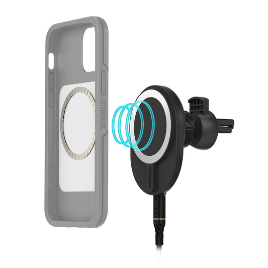 Otterbox 15W Wireless Charger Car Vent Mount for MagSafe V2 - Black (Radiant Night) - 15-11007