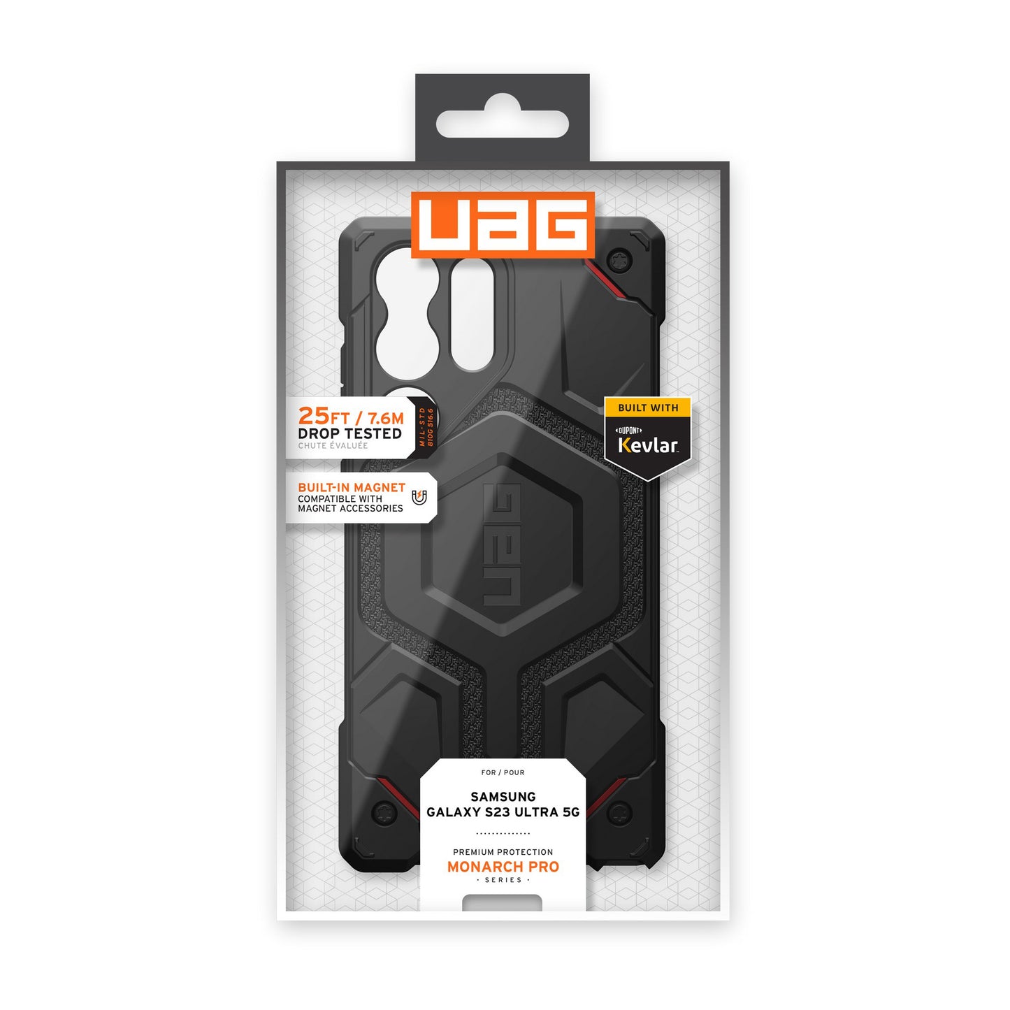 Samsung Galaxy S23 Ultra 5G UAG Monarch Pro Kevlar Case - Kevlar Black - 15-11207