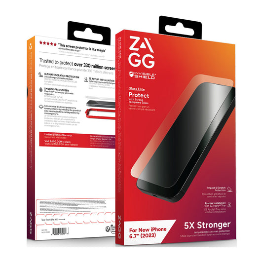 iPhone 15 Plus ZAGG InvisibleShield Glass Elite Screen Protector - 15-11717