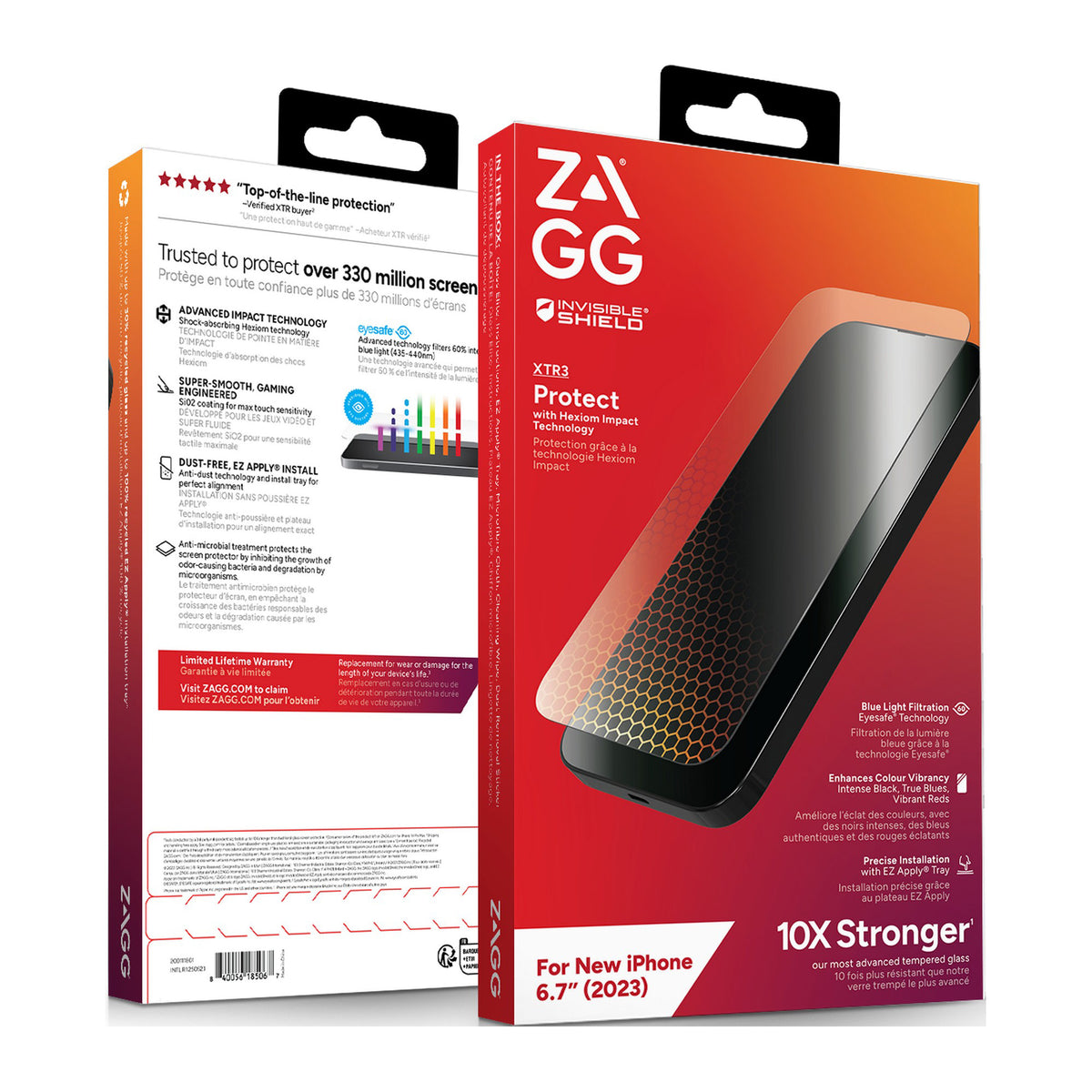 iPhone 15 Plus ZAGG InvisibleShield Glass XTR3 Screen Protector - 15-11719