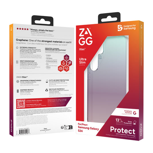 Samsung Galaxy S24 5G ZAGG Graphene Milan Case - Iridescent - 15-12372