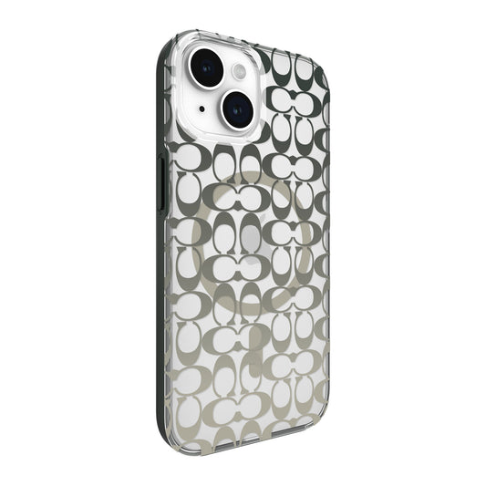 iPhone 15/14/13 Coach Protective Signature C Case w/MagSafe - Ombre Deep Forest - 15-12442