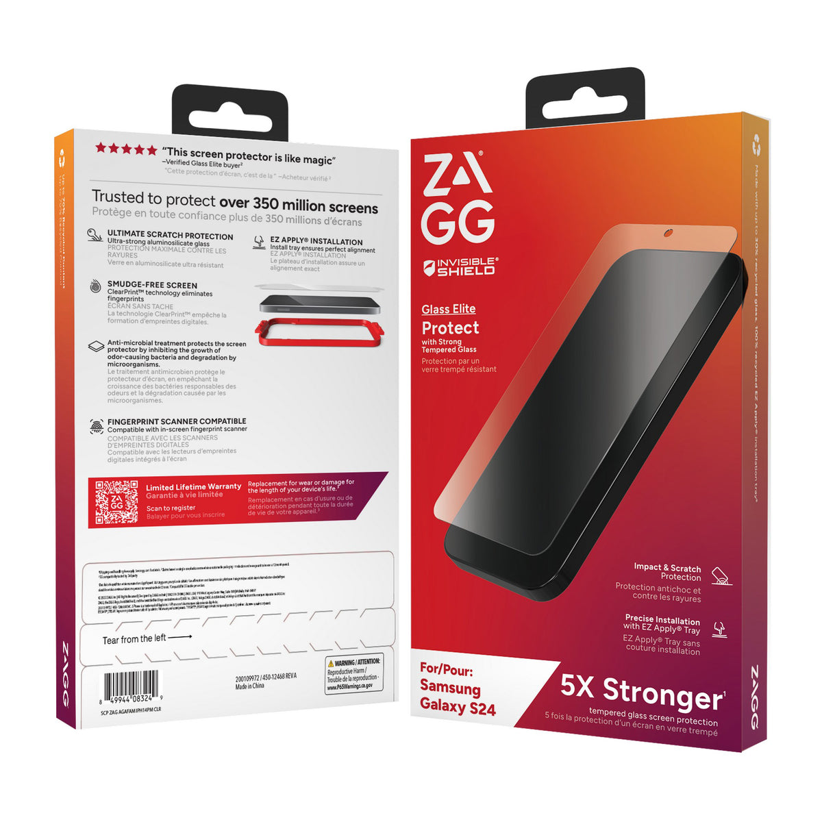 Samsung Galaxy S24 5G ZAGG InvisibleShield Glass Elite Screen Protector - 15-12472