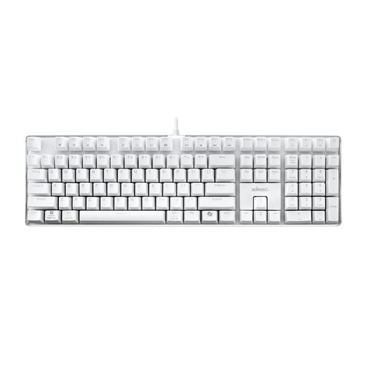 Adesso Multi OS Illuminated Desktop Mechanical Keyboard - White - 15-12855