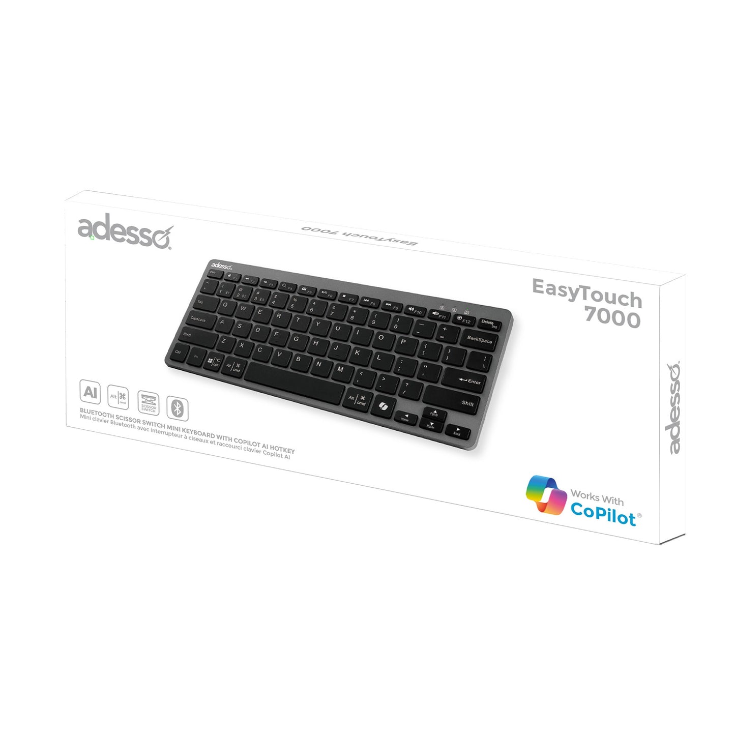 Adesso Multi OS Bluetooth Scissor Switch Mini Keyboard - 15-12867