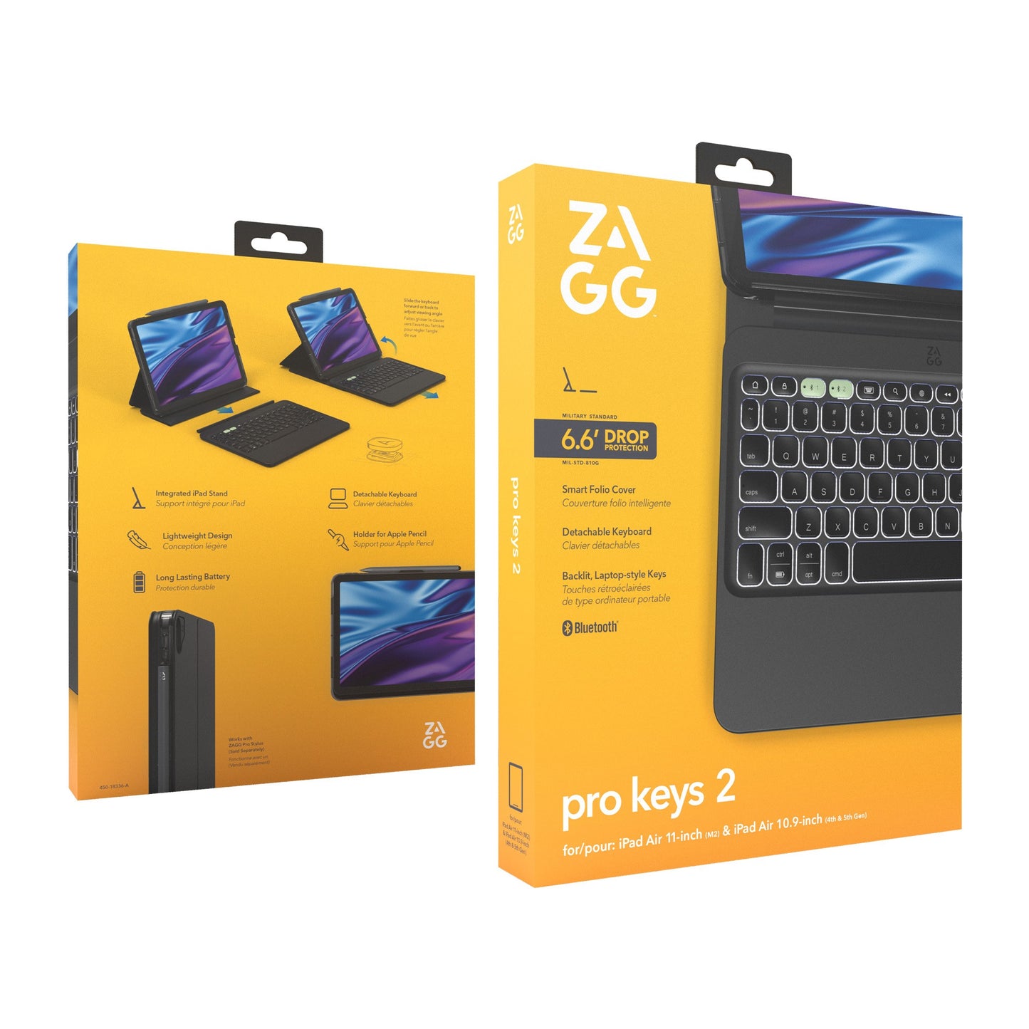 iPad Air 11-in M3/M2 ZAGG Pro Keys 2 Keyboard - Black - 15-12890