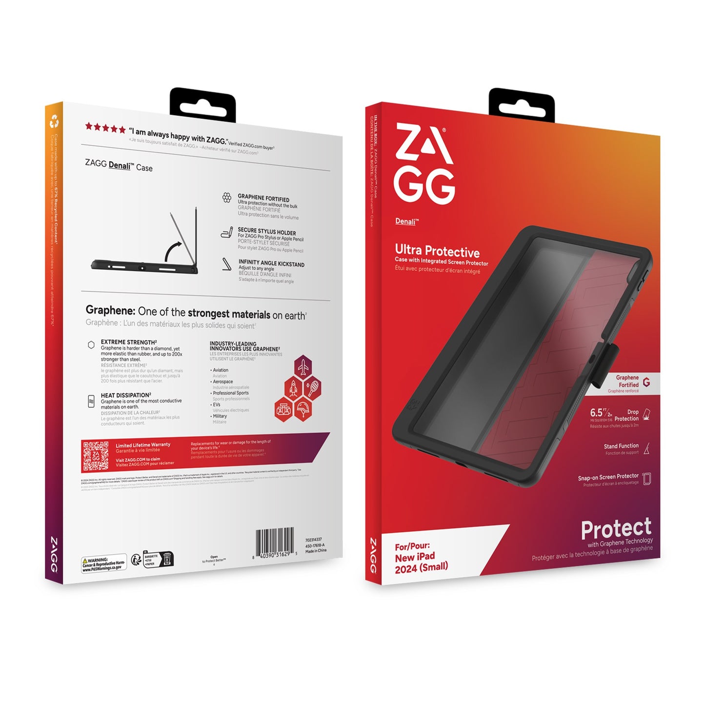 iPad Air 11-in M4/M3/M2 ZAGG Graphene Denali Case - Black - 15-13172