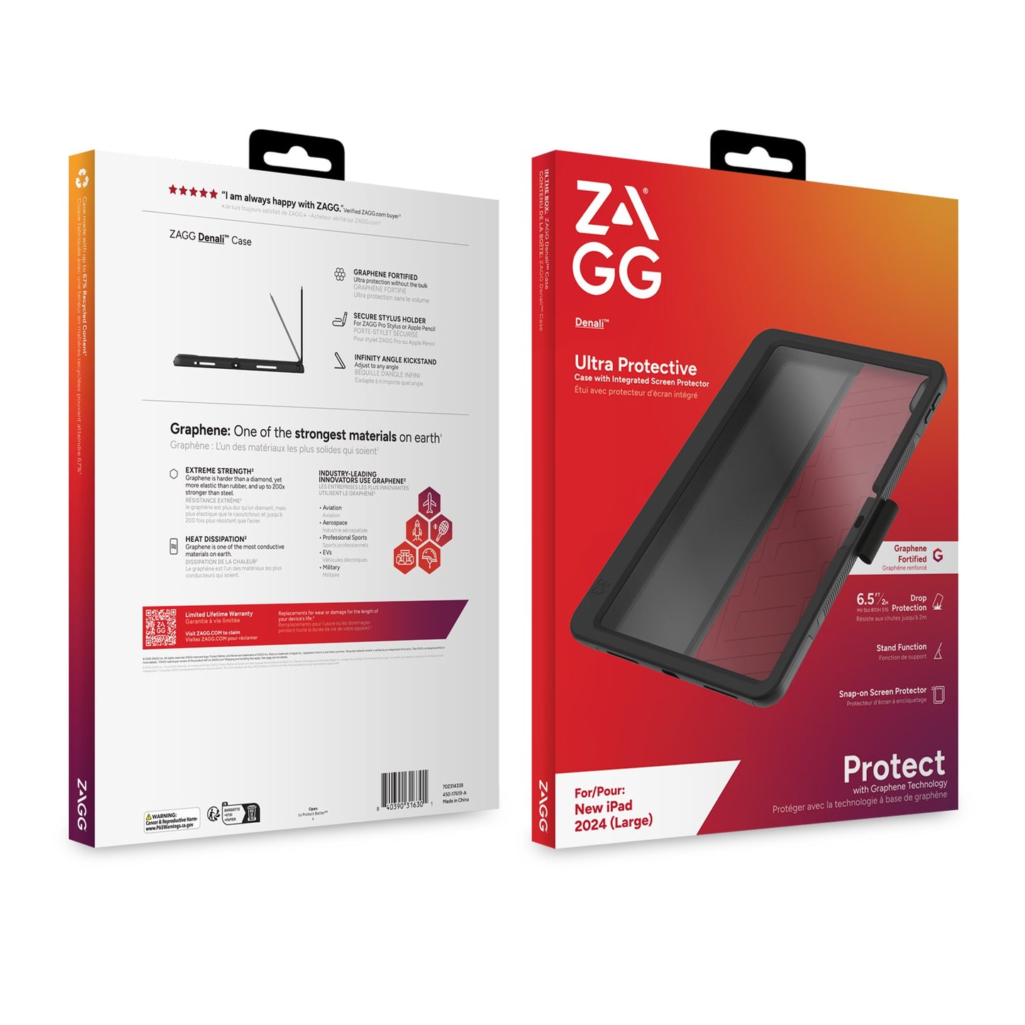 iPad Air 13-in M2 ZAGG Graphene Denali Case - Black - 15-13173