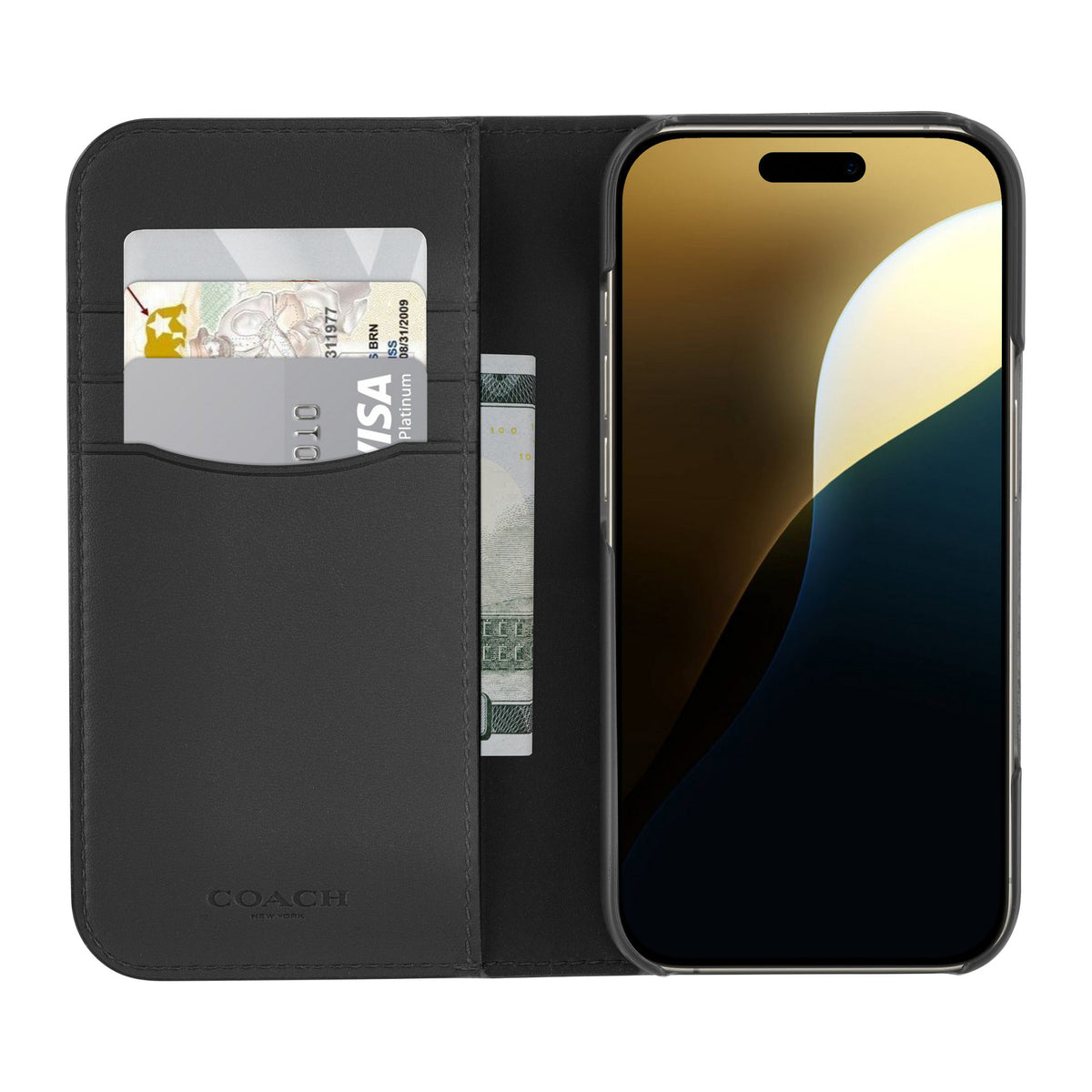 iPhone 16 Pro Coach Folio Signature C Case - Charcoal - 15-13366