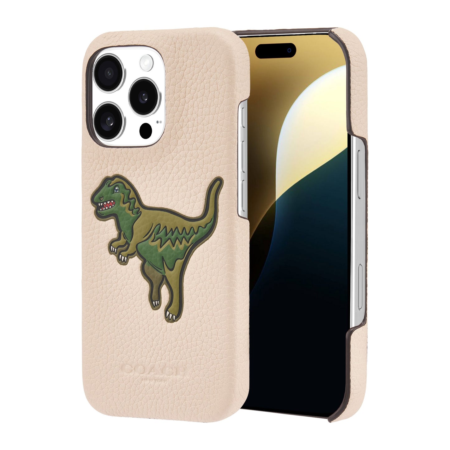 iPhone 16 Pro Coach Leather Slim Wrap Case - Ivory Rexy - 15-13371