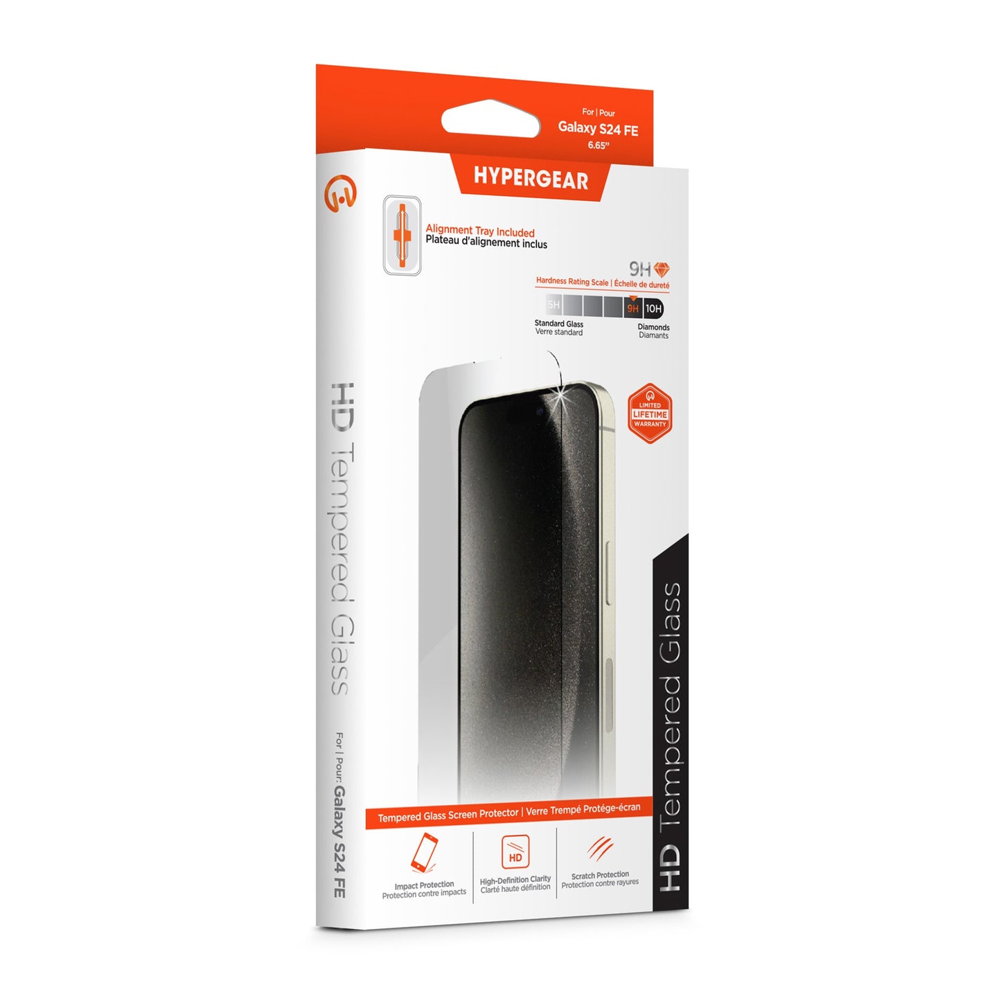 Samsung Galaxy S24 FE/A36 HyperGear Tempered Glass Screen Protector w/Dust-Free Install Tray - 15-13571