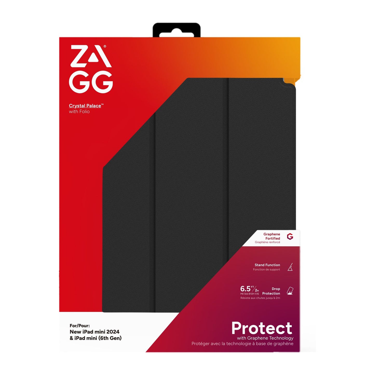 iPad mini A17 Pro/6th Gen ZAGG Graphene Crystal Palace Folio - Clear - 15-13637