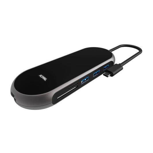 JCPal Onyx USB-C 9-Port Hub - Black/Silver - 15-14373