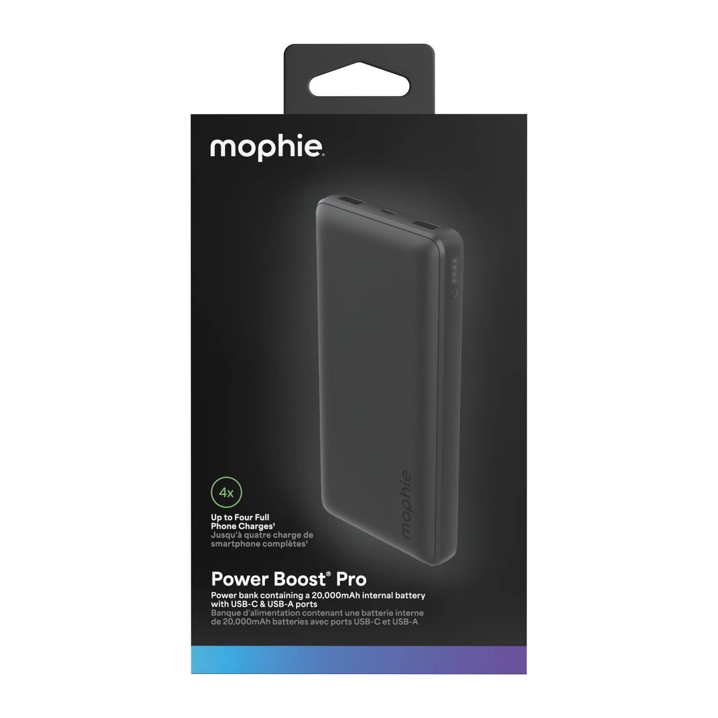 Mophie 20,000 mAh Power Boost XL Portable Power Bank - Black - 15-14455