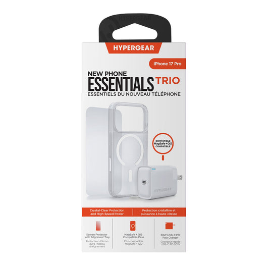 iPhone 17 Pro HyperGear Bundle - 30W Hub, Glass, Case w/ Magsafe - 15-14542