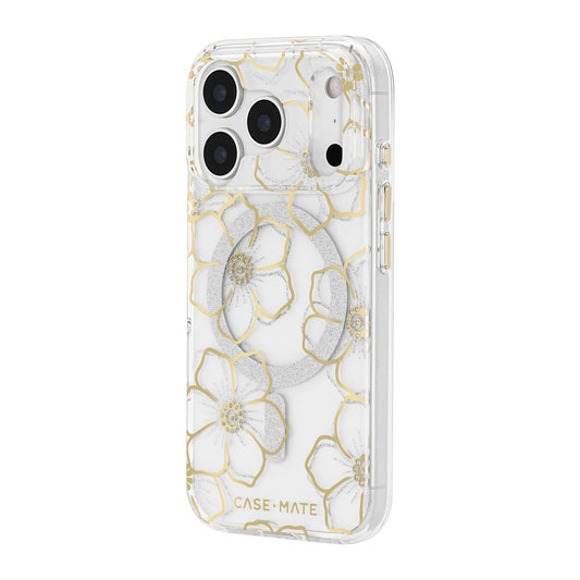 iPhone 18 Pro/17 Pro Case-Mate Floral Gems MagSafe Case - Gold - 15-14585