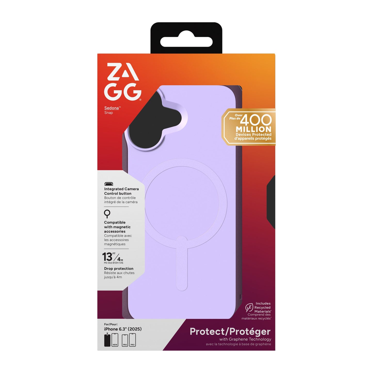 iPhone 17 ZAGG Graphene Sedona Snap Case - Dusty Grape - 15-14674