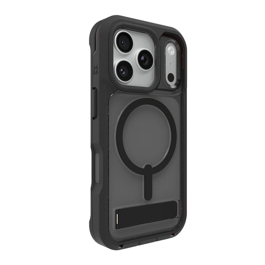 iPhone 18 Pro/17 Pro ZAGG Graphene Rainier Snap Kickstand Case - Smoke Black - 15-14708