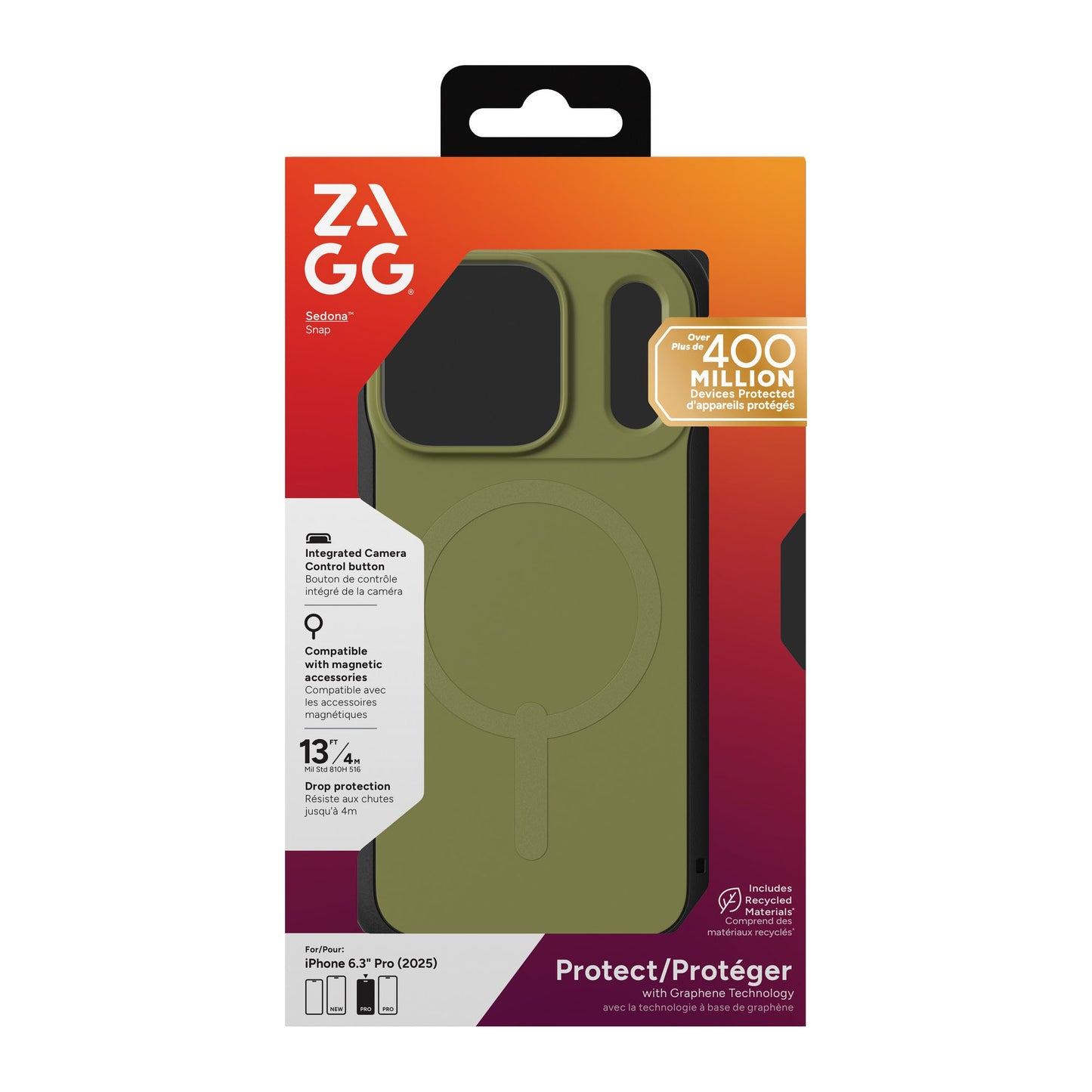 iPhone 17 Pro ZAGG Graphene Sedona Snap Case - Sea Kelp - 15-14713