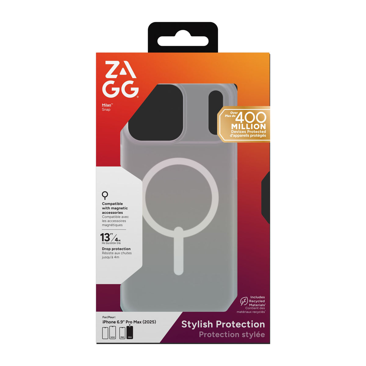 iPhone 18 Pro Max/17 Pro Max ZAGG Graphene Milan Snap Case - Matte Iridescent - 15-14721