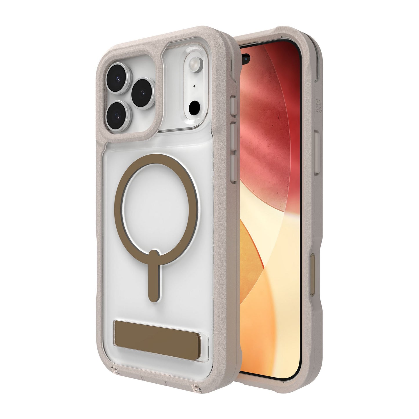 iPhone 17 Pro Max ZAGG Graphene Rainier Snap Kickstand Case - Sandstone - 15-14724