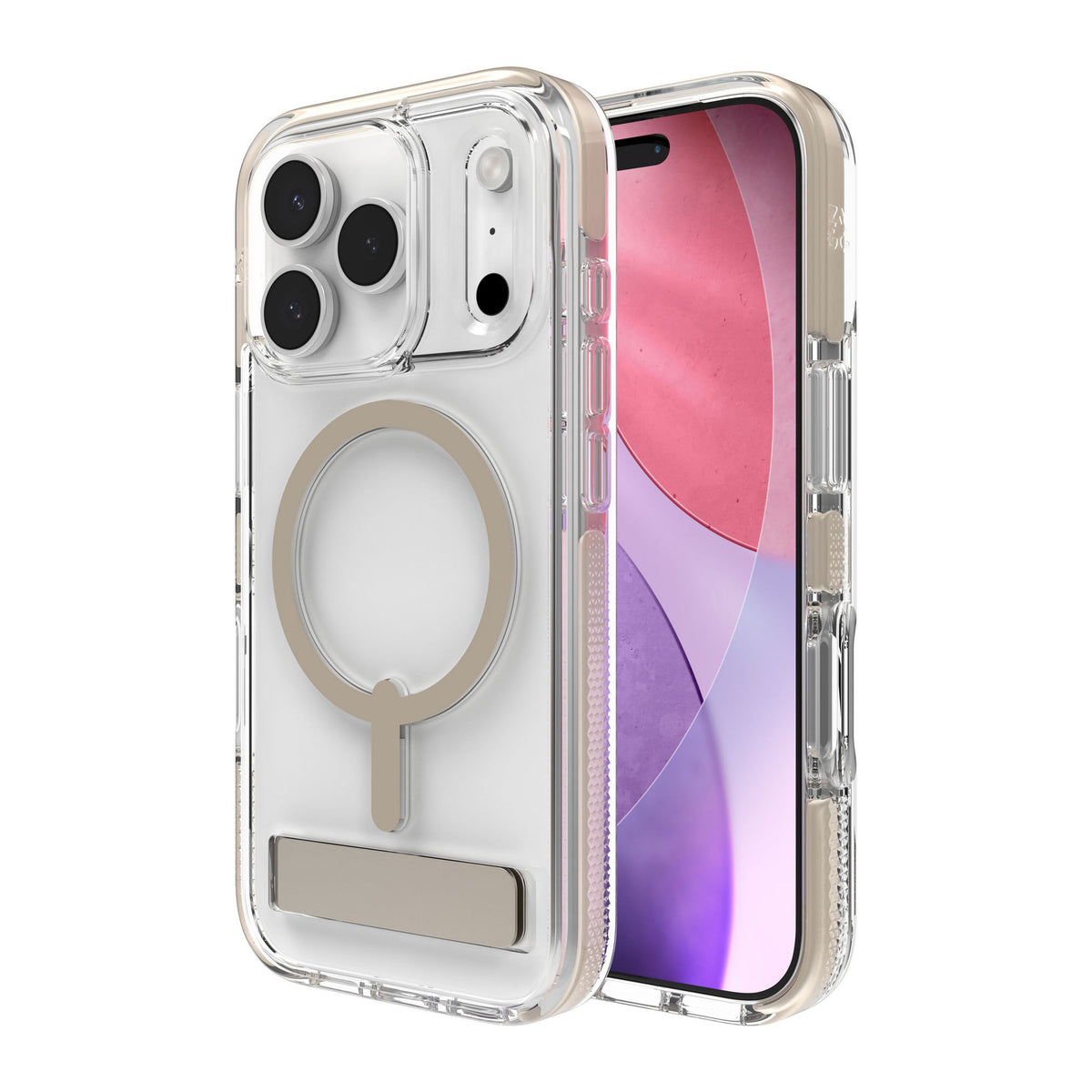 iPhone 18 Pro/17 Pro ZAGG Graphene Santa Cruz Snap Kickstand Case - Titanium - 15-14747