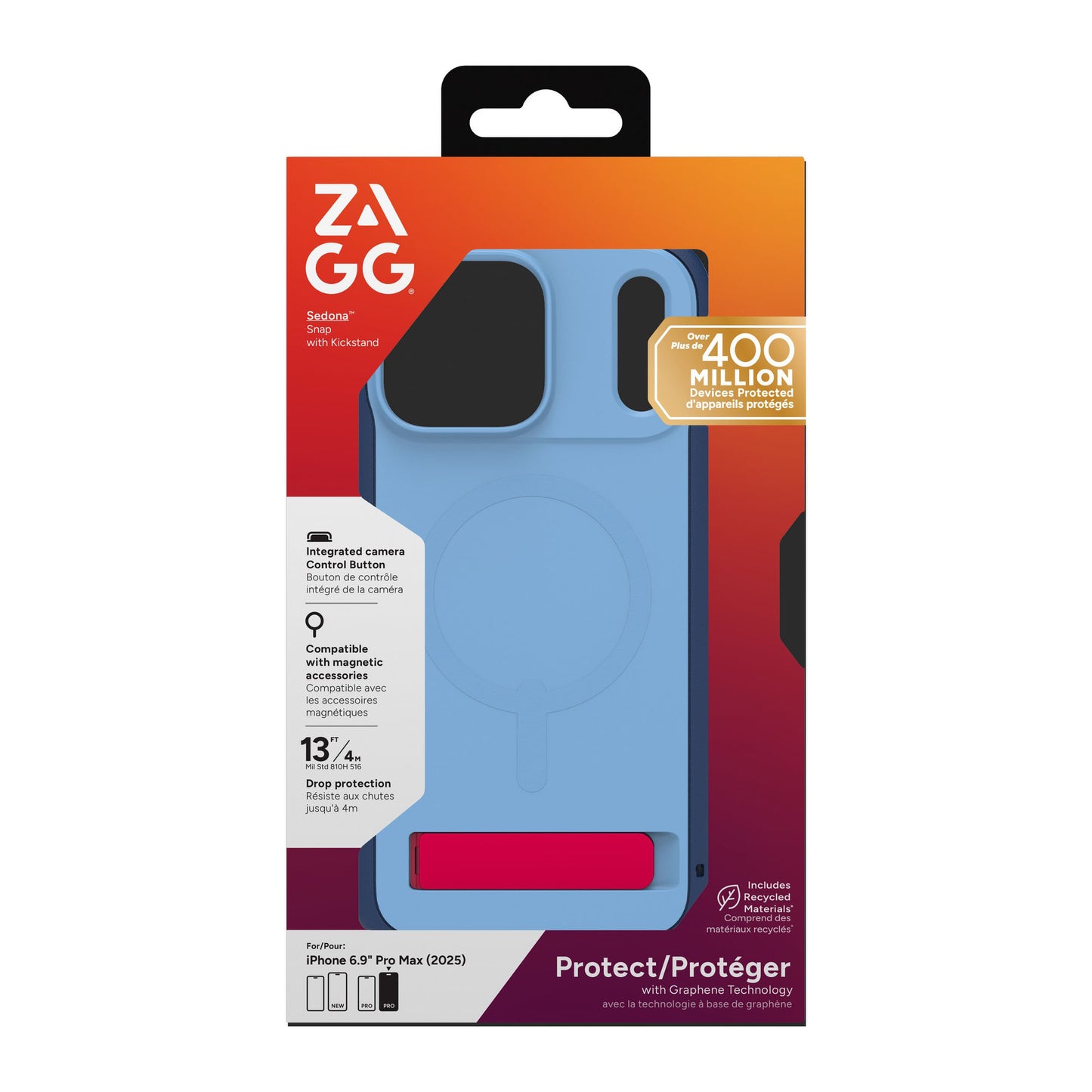 iPhone 17 Pro Max ZAGG Graphene Sedona Snap Kickstand Case - Royal Ember - 15-14754