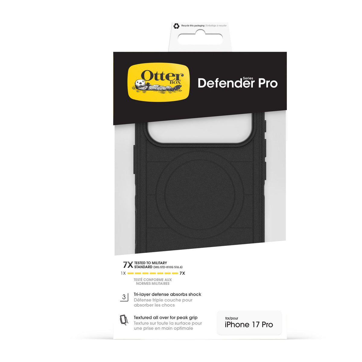 iPhone 18 Pro/17 Pro Otterbox Defender Pro w/MagSafe + Camera Control Case - Black - 15-14819
