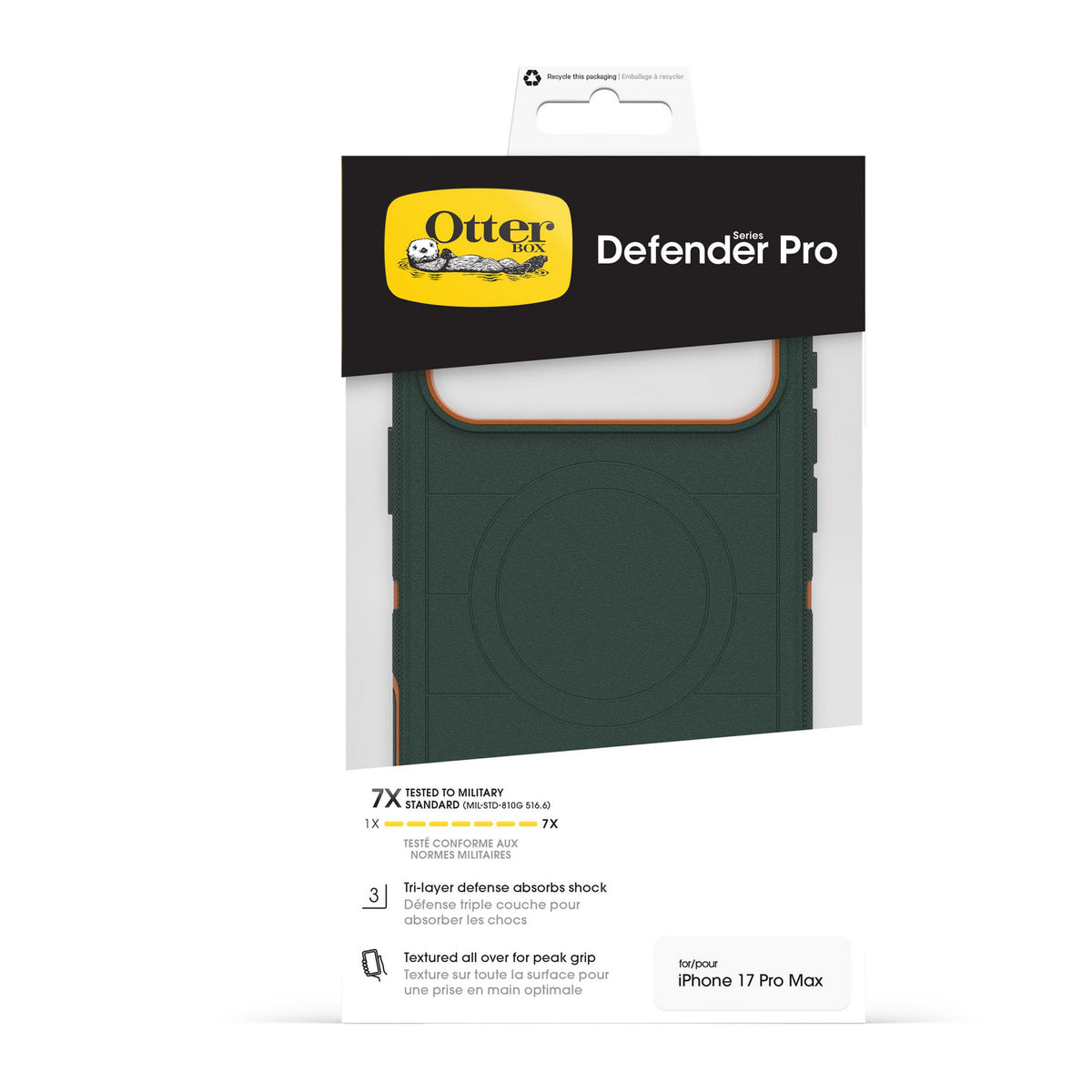 iPhone 18 Pro Max/17 Pro Max Otterbox Defender Pro w/MagSafe + Camera Control Case - Green Intrigue - 15-14854