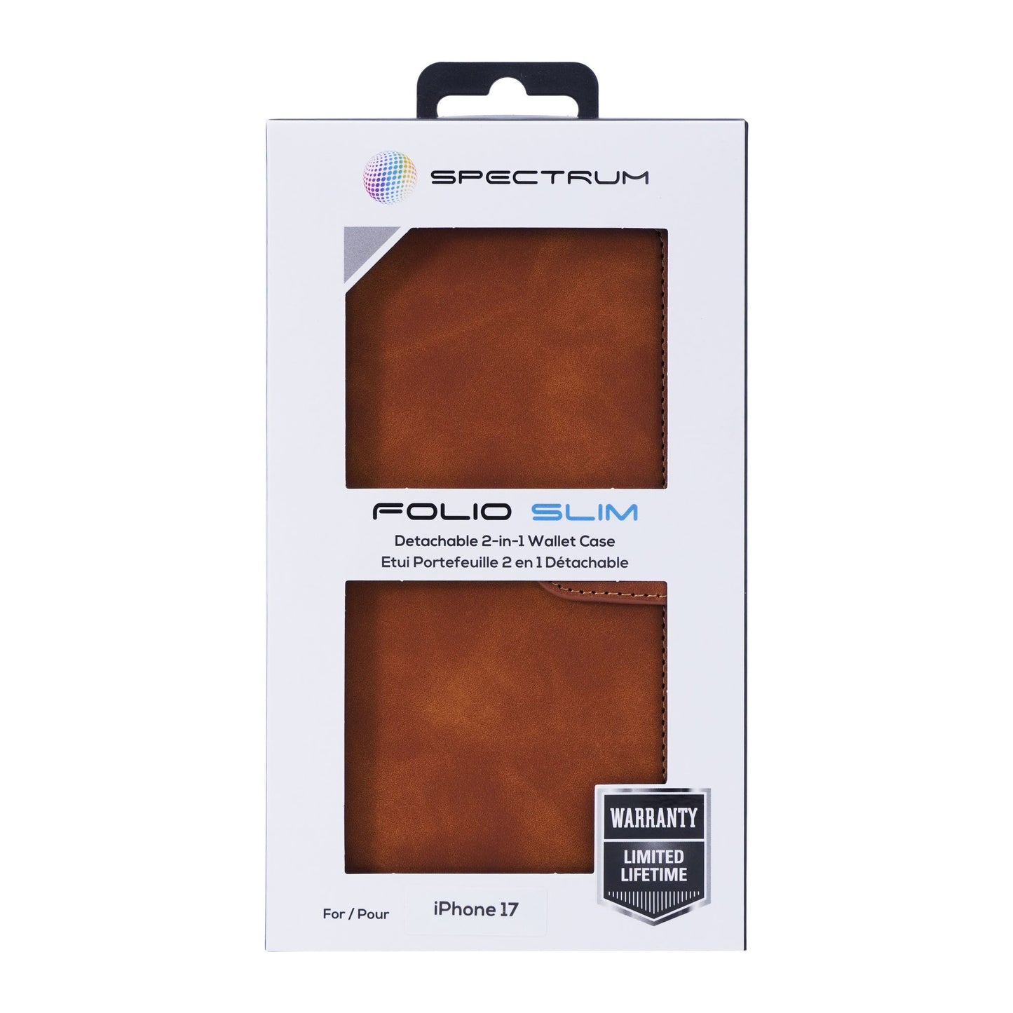 iPhone 17 SPECTRUM Folio Slim Detachable 2-1 Wallet Case - Brown - 15-14902