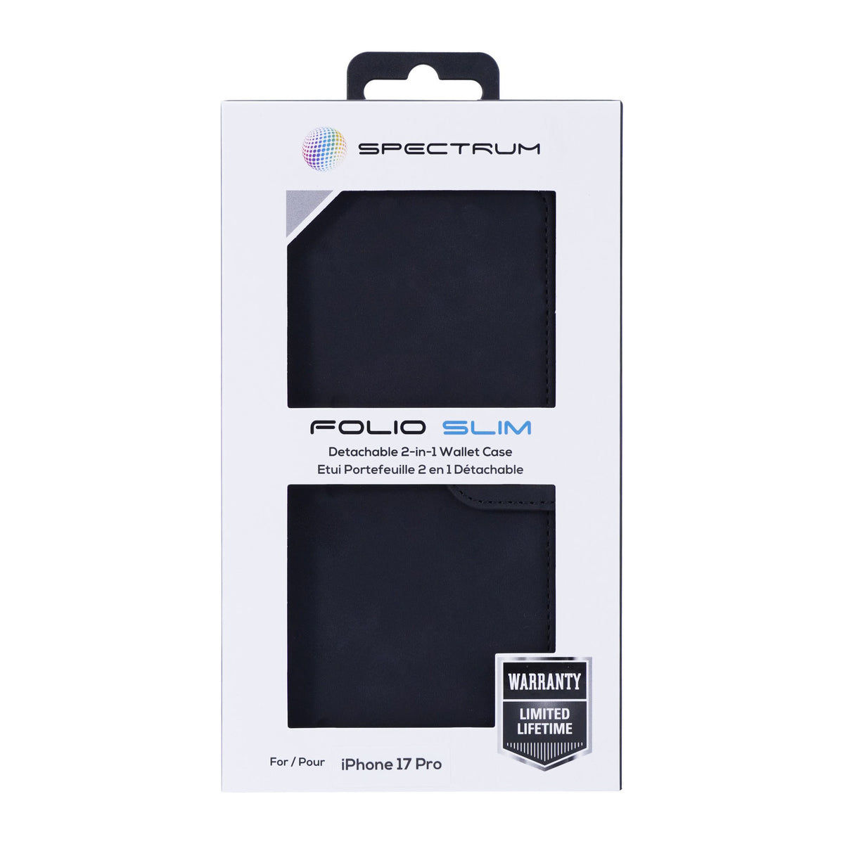 iPhone 18 Pro Max/17 Pro Max SPECTRUM Folio Slim Detachable 2-1 Wallet Case - Black - 15-14921