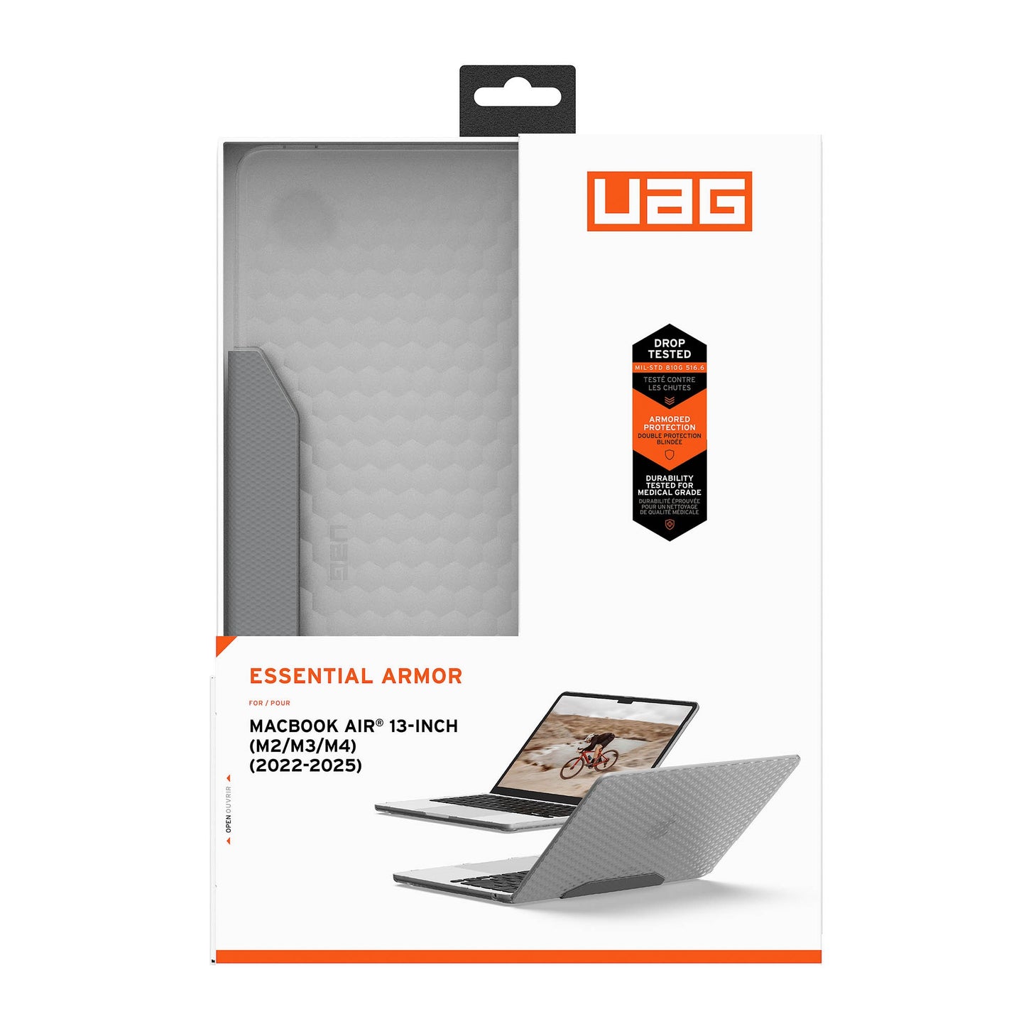 MacBook Air 13-in M2/M3/M4 UAG Essential Armor Case - Ice - 15-15030