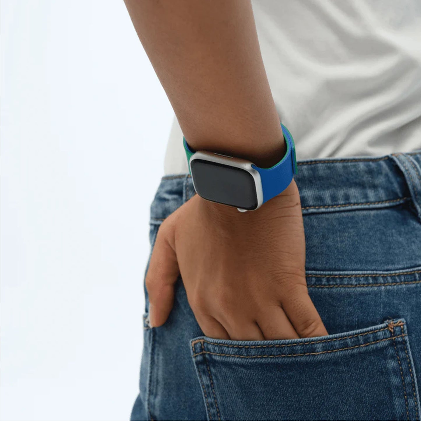 Apple Watch 42mm MOFT Snap Duo Watch Band - Roam Green/Beyond Blue - 15-15083