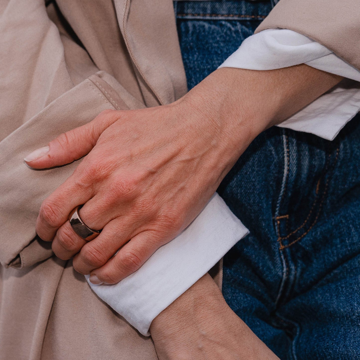 Circular Ring 2 Size 10 - Rose Gold - 15-15389