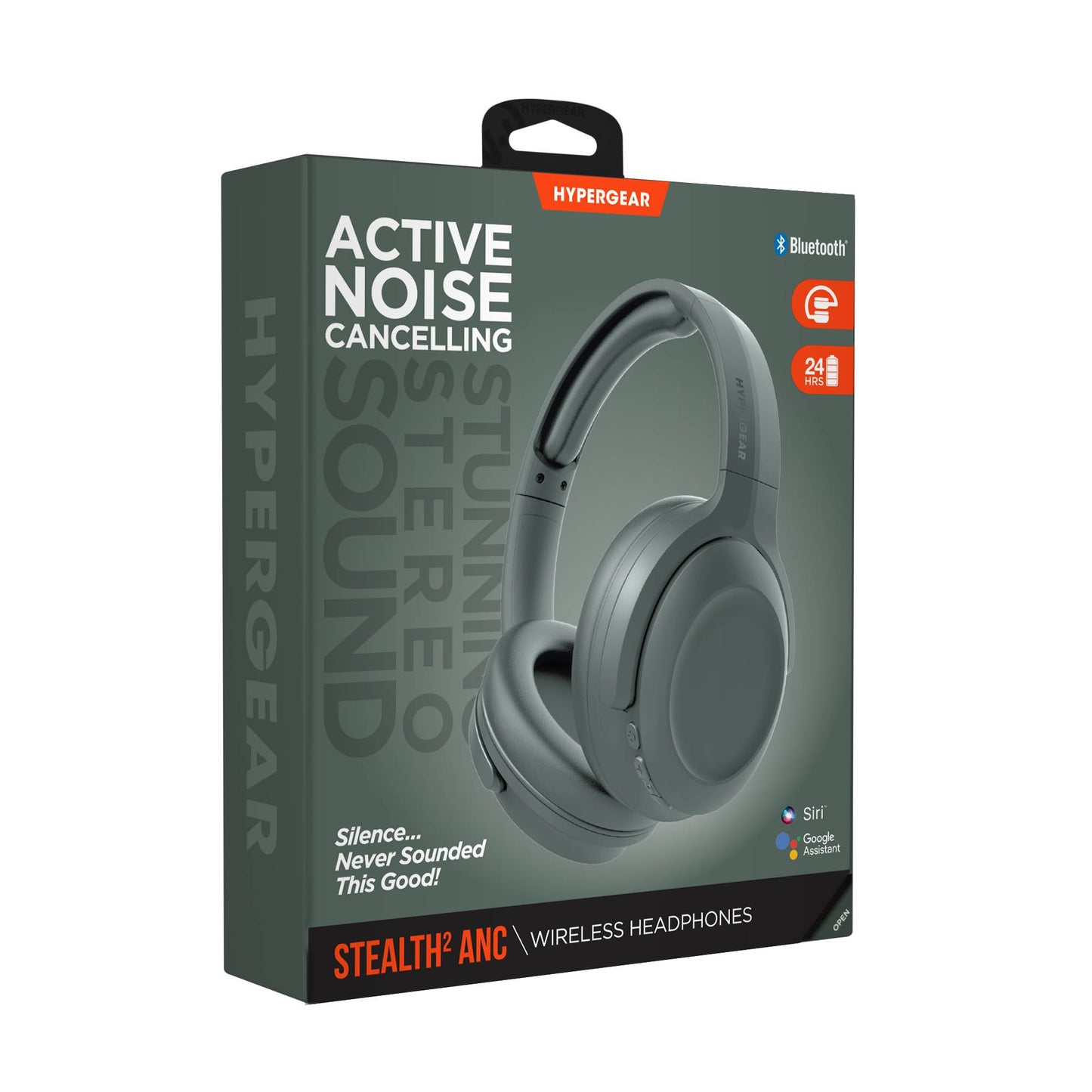Hypergear Stealth2 ANC Wireless On-Ear Headphones - Green - 15-15450