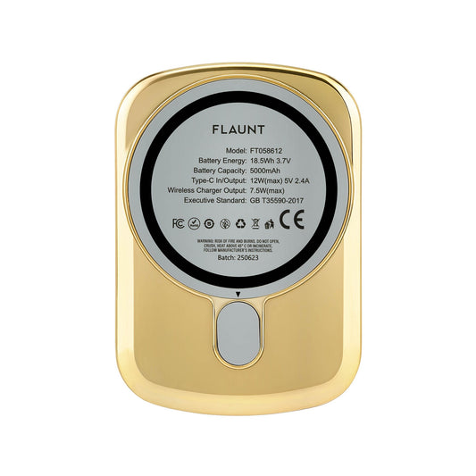 FLAUNT 5,000 mAh Wireless MagSafe Battery Pack - Metallic Gold - 15-15560