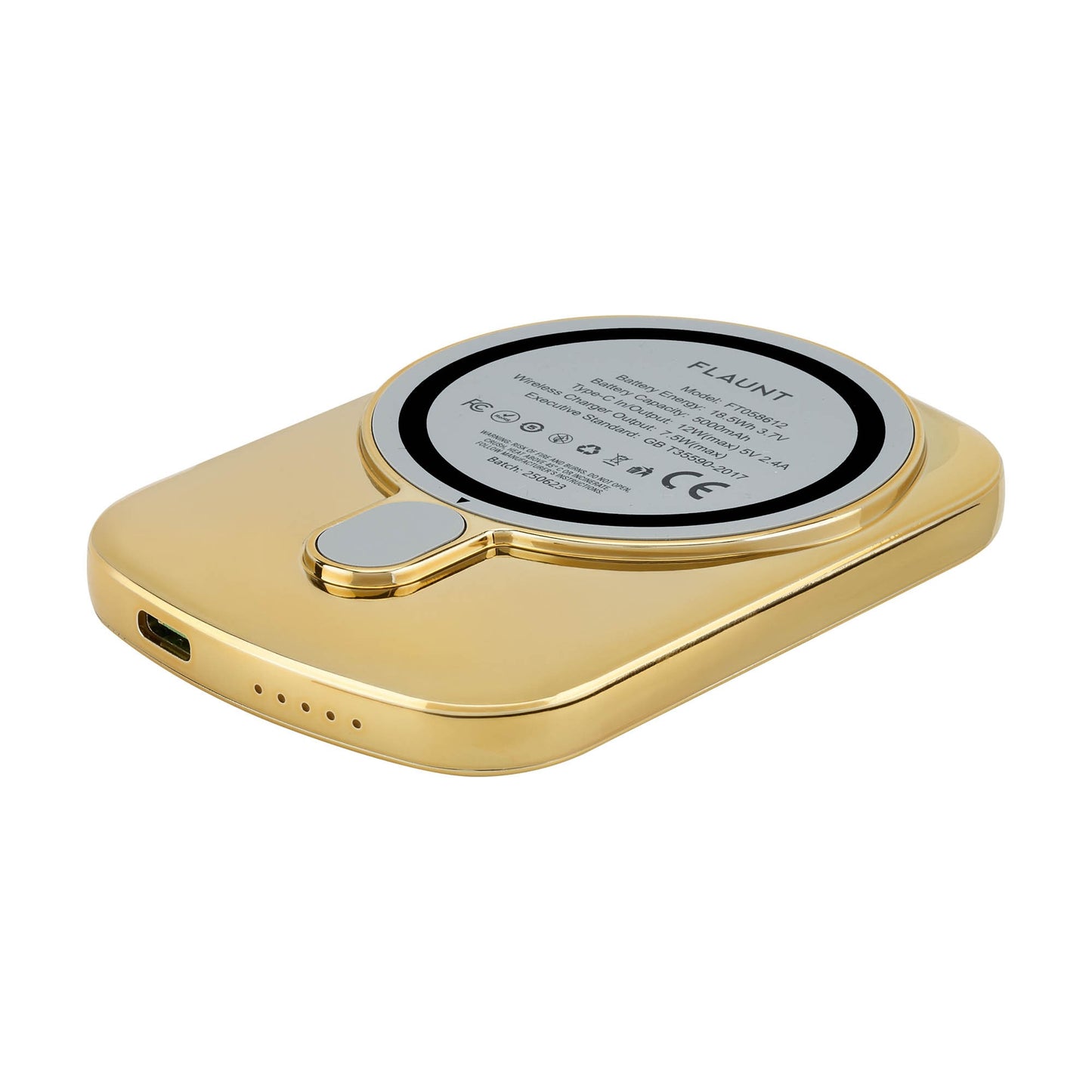 FLAUNT 5,000 mAh Wireless MagSafe Battery Pack - Metallic Gold - 15-15560