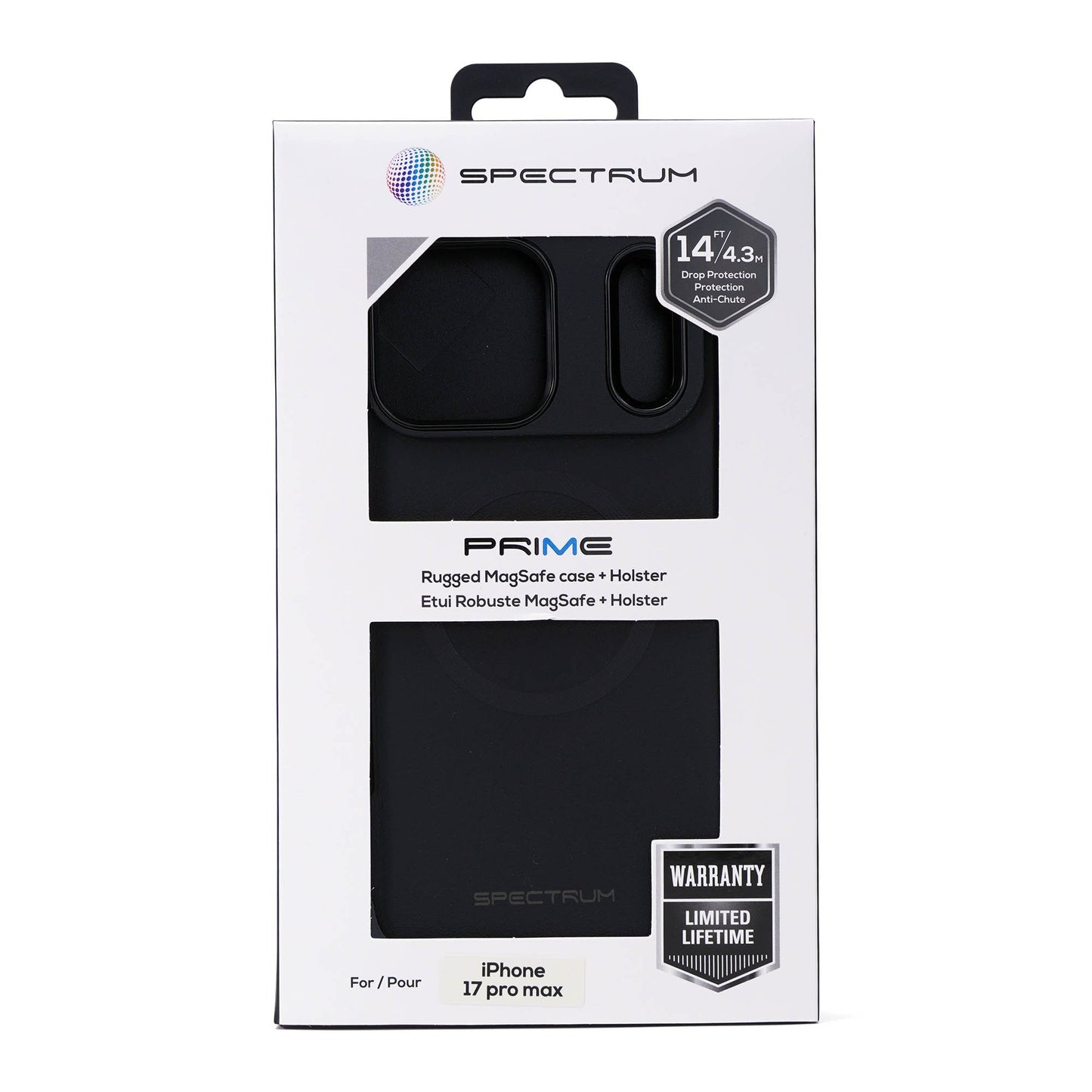 iPhone 17 Pro Max SPECTRUM Prime + Holster Case w/Magnets - Black - 15-15816