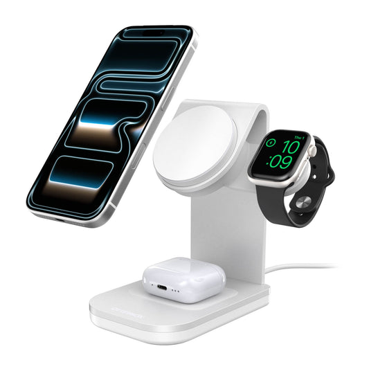 Otterbox Qi2 25W 3in1 MagSafe Wireless Charging Stand - White - 15-15834