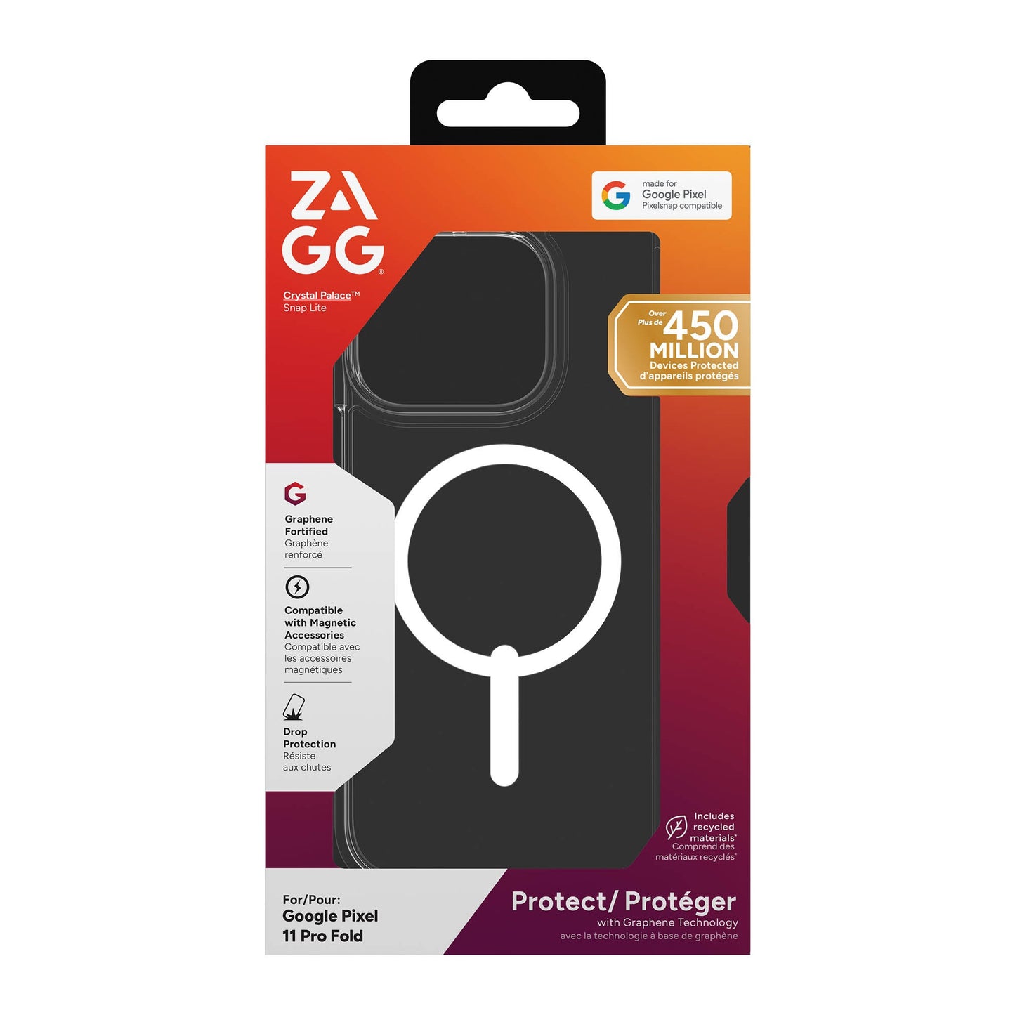 Google Pixel 11 Pro Fold ZAGG Graphene Crystal Palace Lite Snap Case - Clear - 15-16080