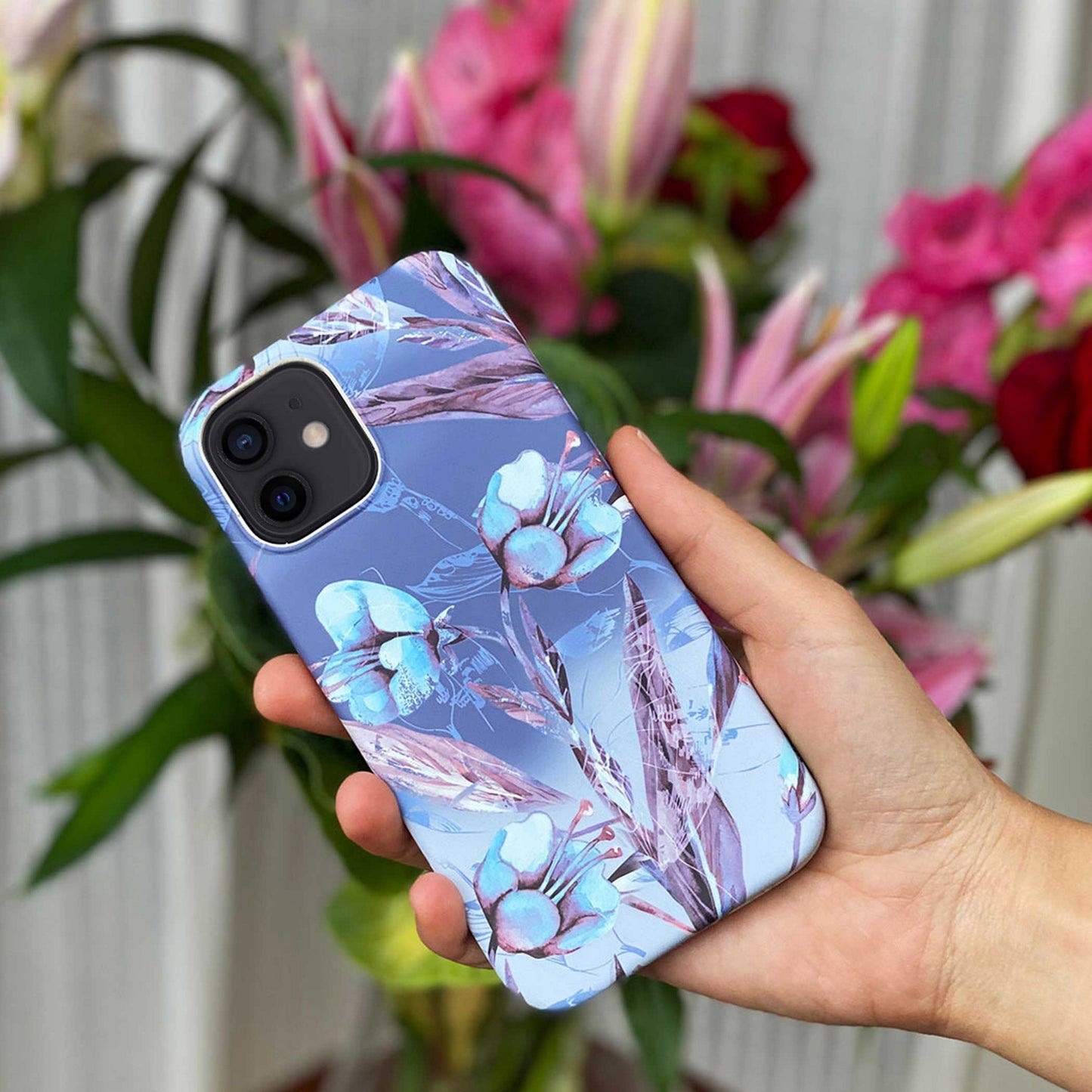 iPhone 12 Mini Uunique Blue (Blue Iris) Nutrisiti Eco Printed Back Case - 15-07610