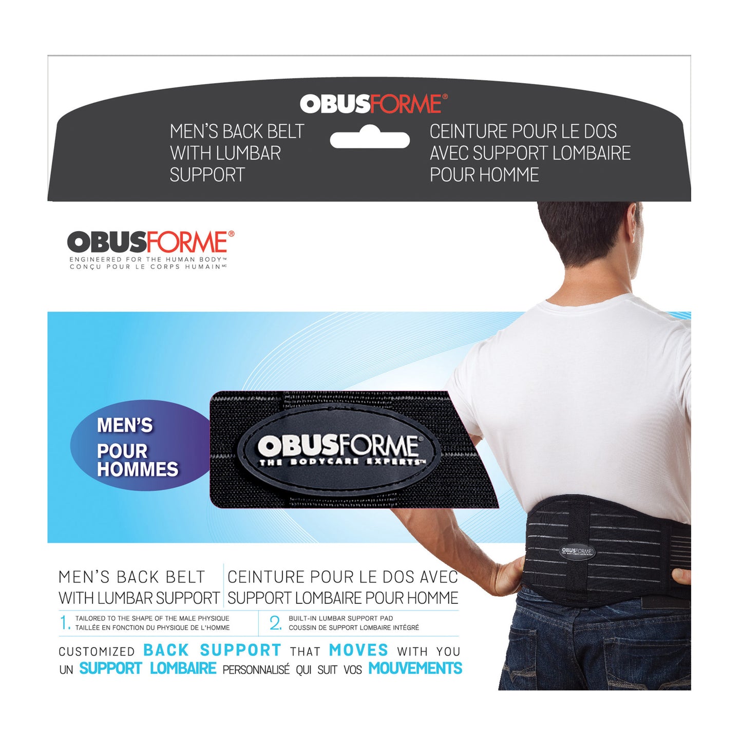 ObusForme Men's Back Belt with Built in Lumbar Support - XLarge - 15-07363