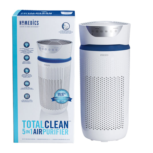 HoMedics White Total Clean 5 in 1 Tower Air Purifier Medium - 15-07871