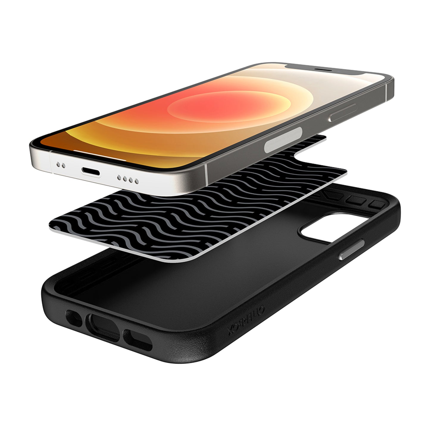 iPhone 12 Mini Otterbox Black (Squid Ink) Easy Grip Gaming Case - 15-08567