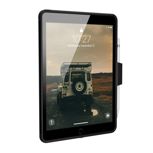 iPad 10.2 (2019-2021) (7th-9th Gen) UAG Black Scout w/Handstrap Case - Black - 15-09487