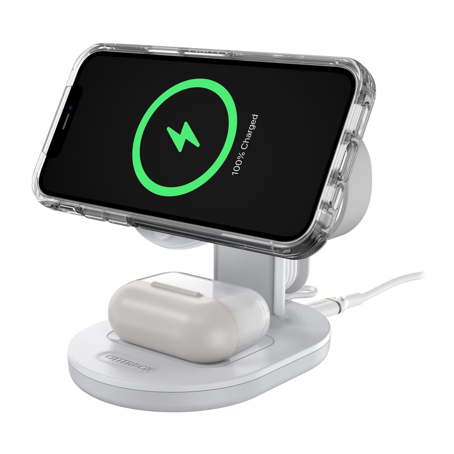 Otterbox 15W 3-in-1 Wireless Charging Station for MagSafe V2 - White (Lucid Dreamer) - 15-11003