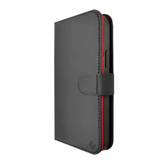iPhone 15 Pro Uunique 2-in-1 Leather Folio & Detachable Back MagSafe Case - Black/Red - 15-11351