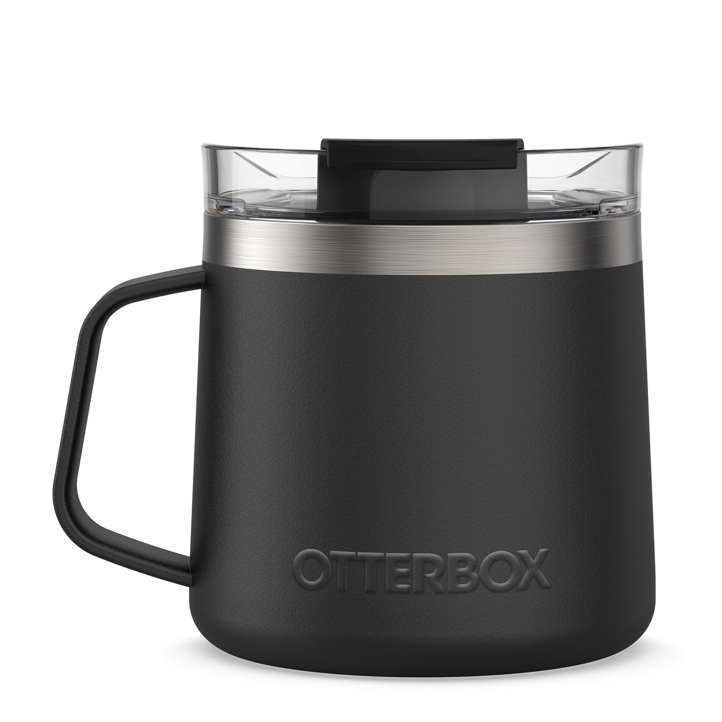 Otterbox Stainless Steel Elevation 14oz Mug w/ Closed Lid - Black (Silver Panther) - 15-11521