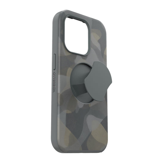 iPhone 15 Pro Otterbox OtterGrip Symmetry w/ MagSafe Series Case - Grey (Iron Camo) - 15-11544